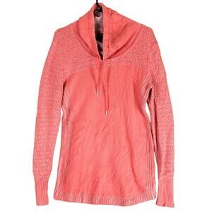 Eddie Bauer Womens Sweatshirt Pink Long Sleeve Cowl Neck Thermal Stretch M